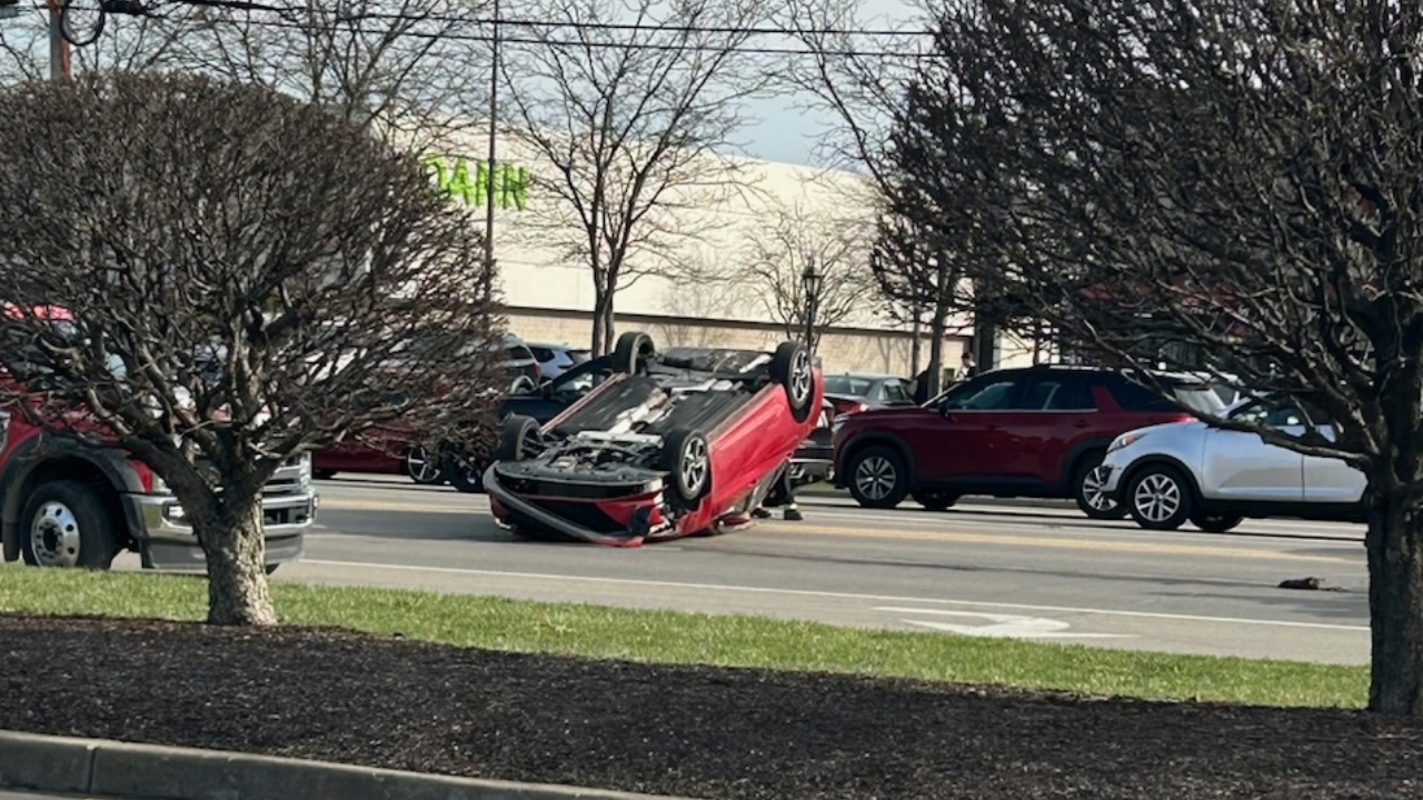 224 in Boardman closed due to flipped car