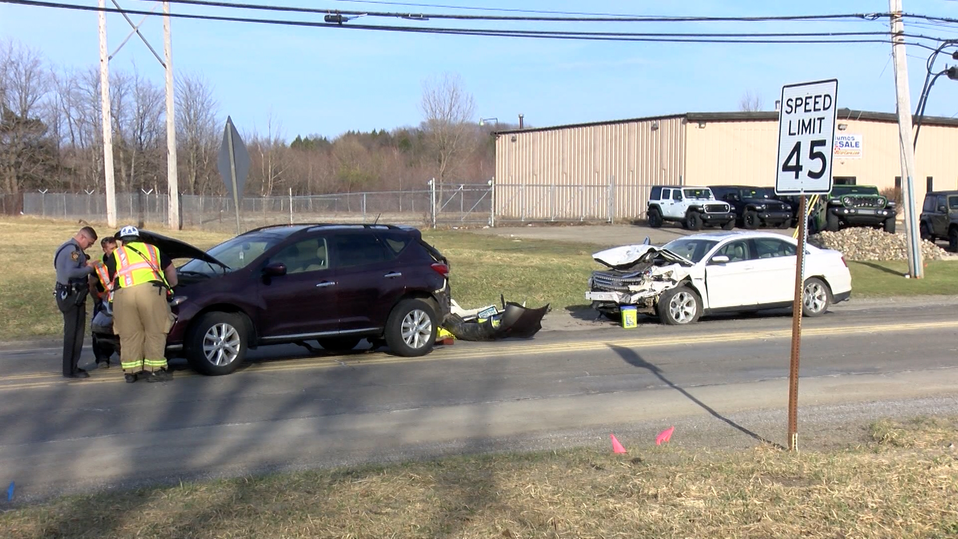 Traffic delays and vehicle harm after Wednesday evening crash.