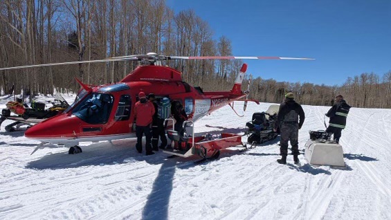 Woman airlifted after severe snowmobiling accident in Dry Lakes area
