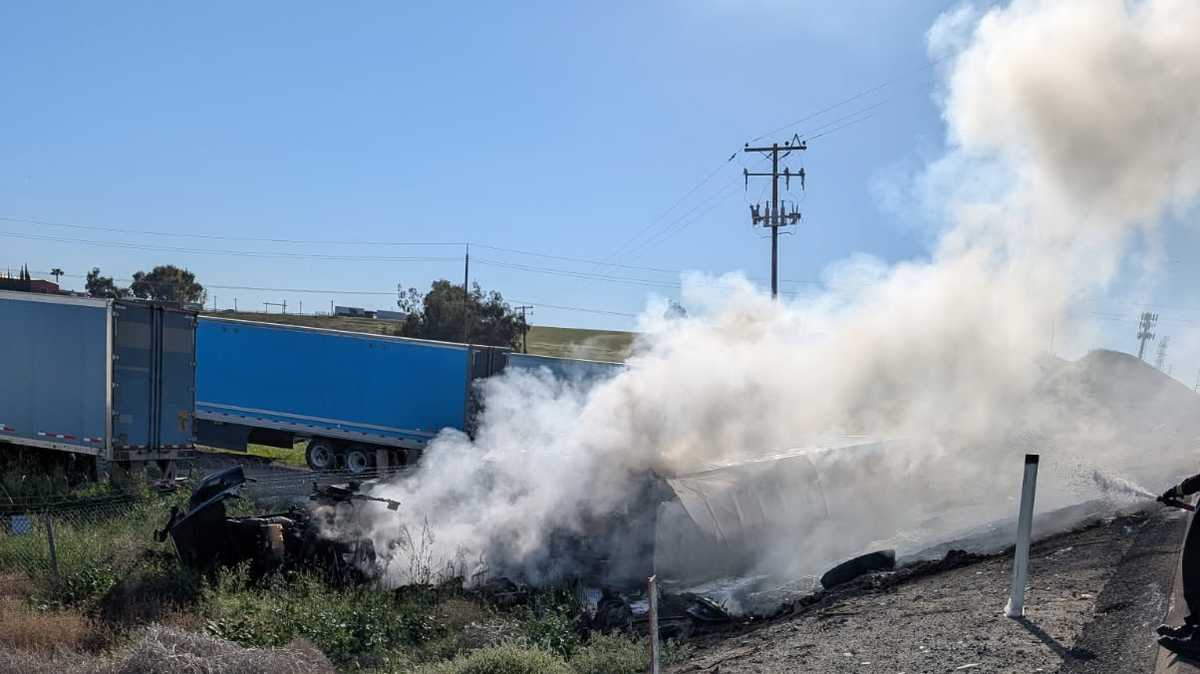 Big rig crash on I-580 prompts emergency bridge repair in Tracy, CHP says