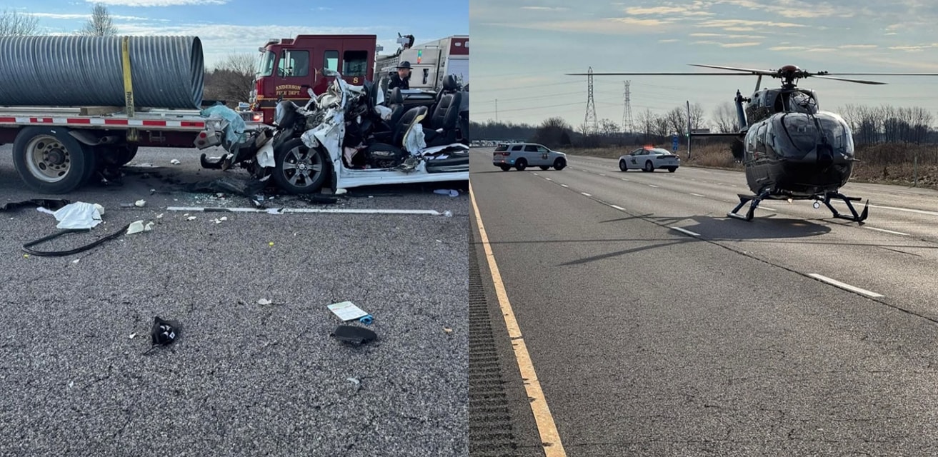 Anderson Fire: Driver airlifted after crash with semi