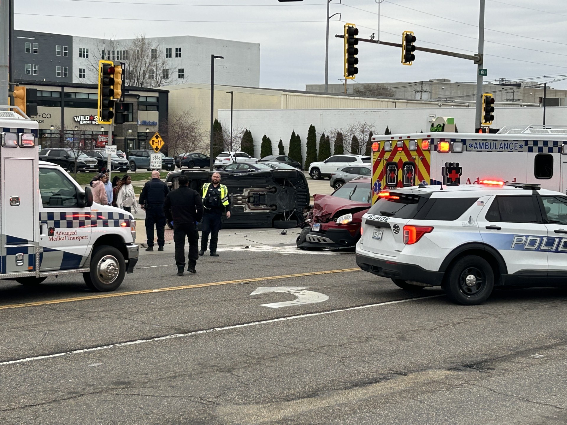 One car on its side after two-car crash in Champaign