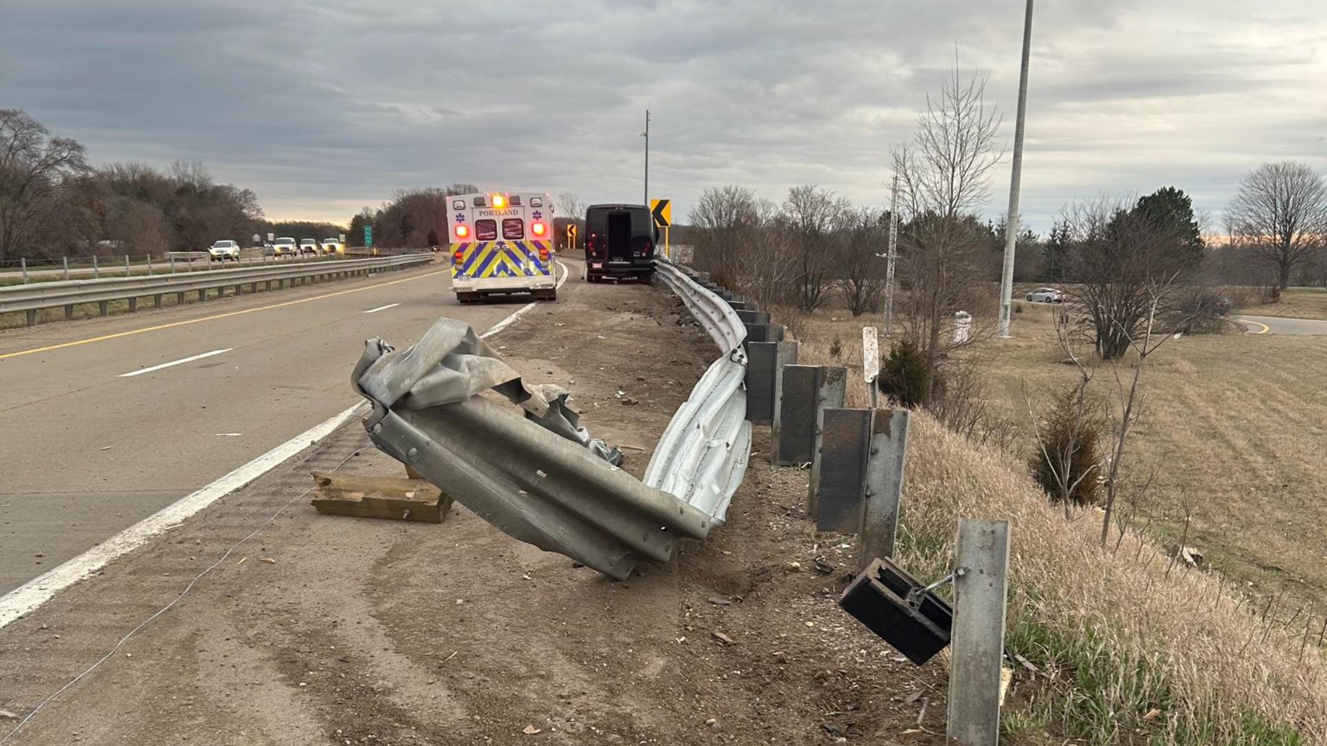4 students hurt in small bus crash in Portland Township