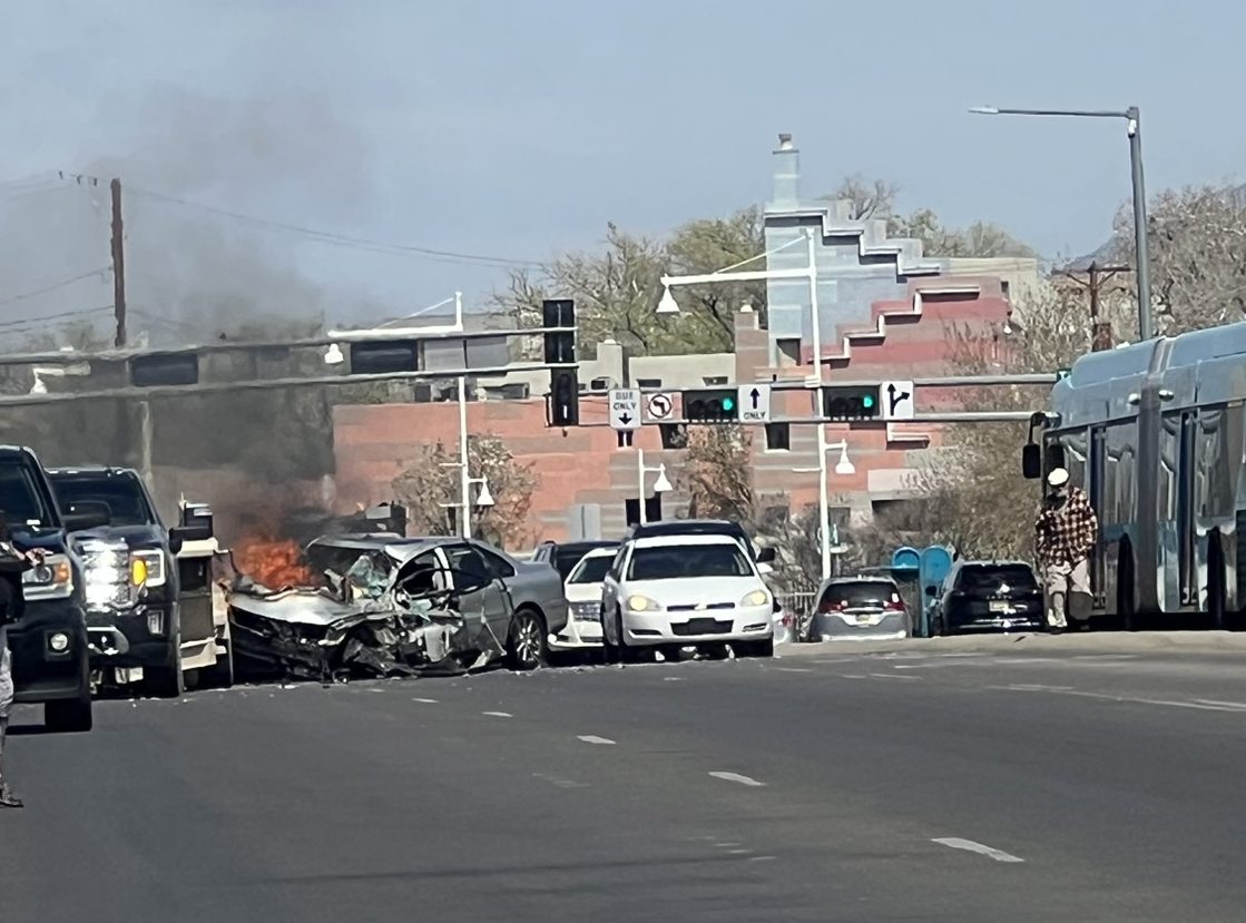 Central Avenue at Tingley in Albuquerque blocked for crash
