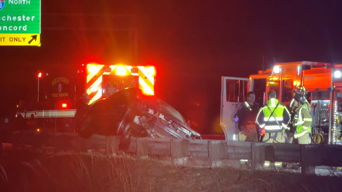 Officials: NH woman charged with DWI after car crashes on top of guardrail