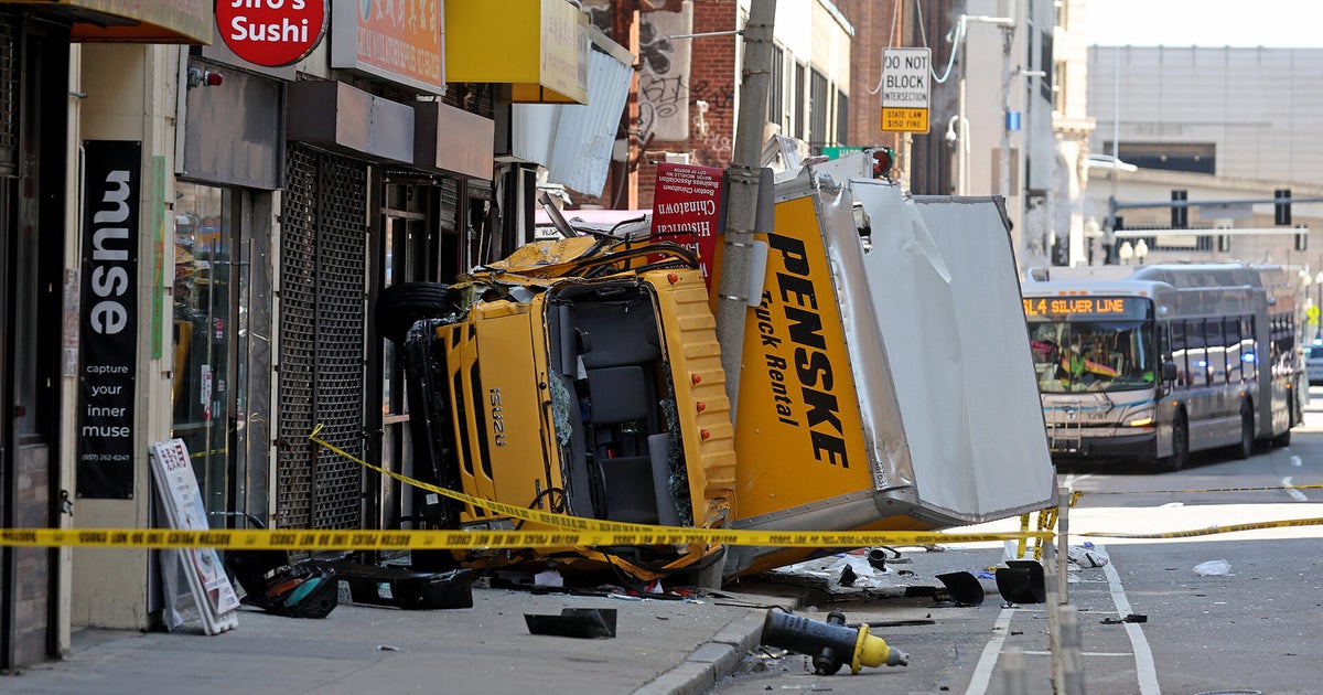 Truck collides with building in Boston's Chinatown, multiple injuries