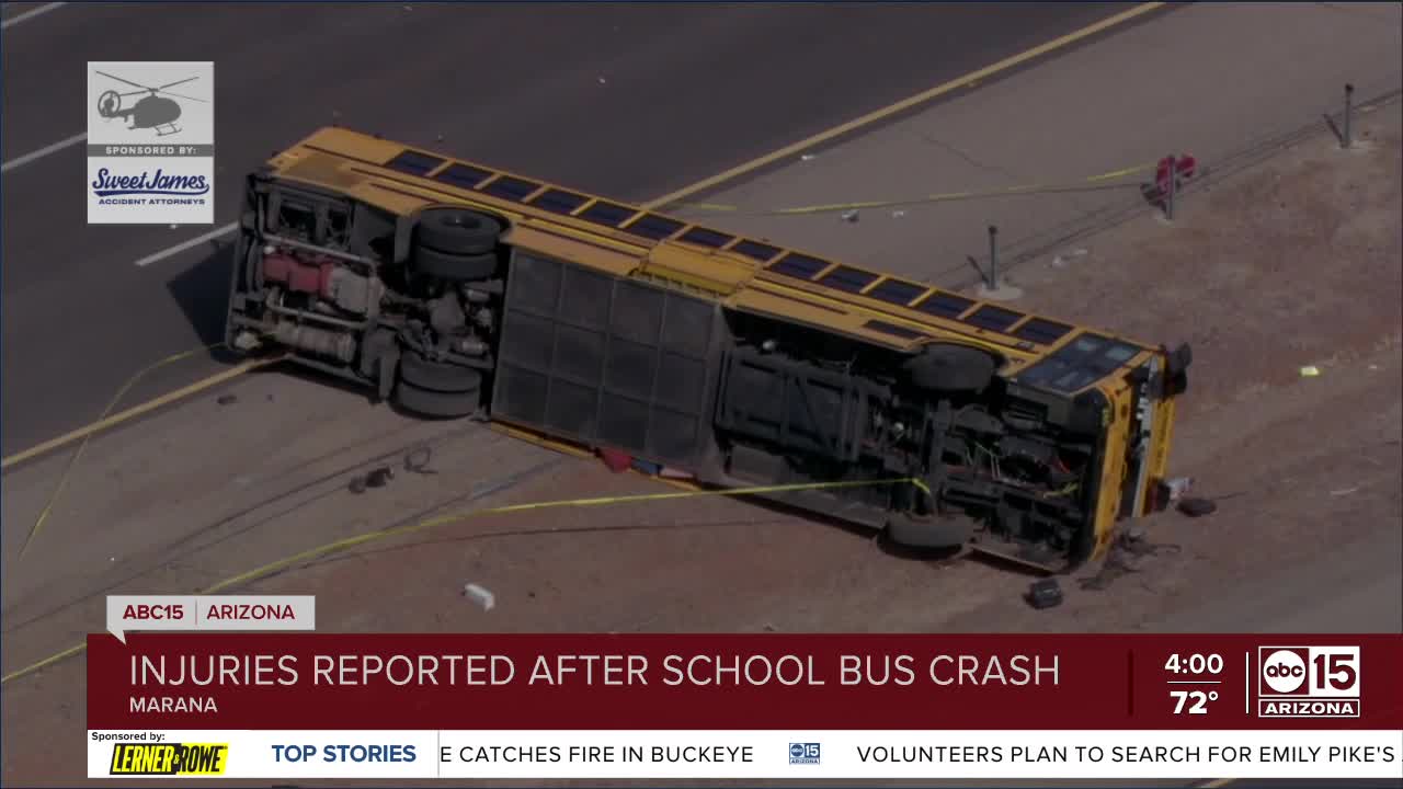 School bus crash injures several students and staff on I-10 close to Marana