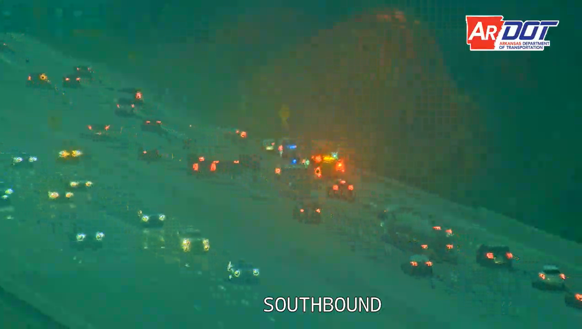 Traffic delay caused by 3-car accident on Interstate 49