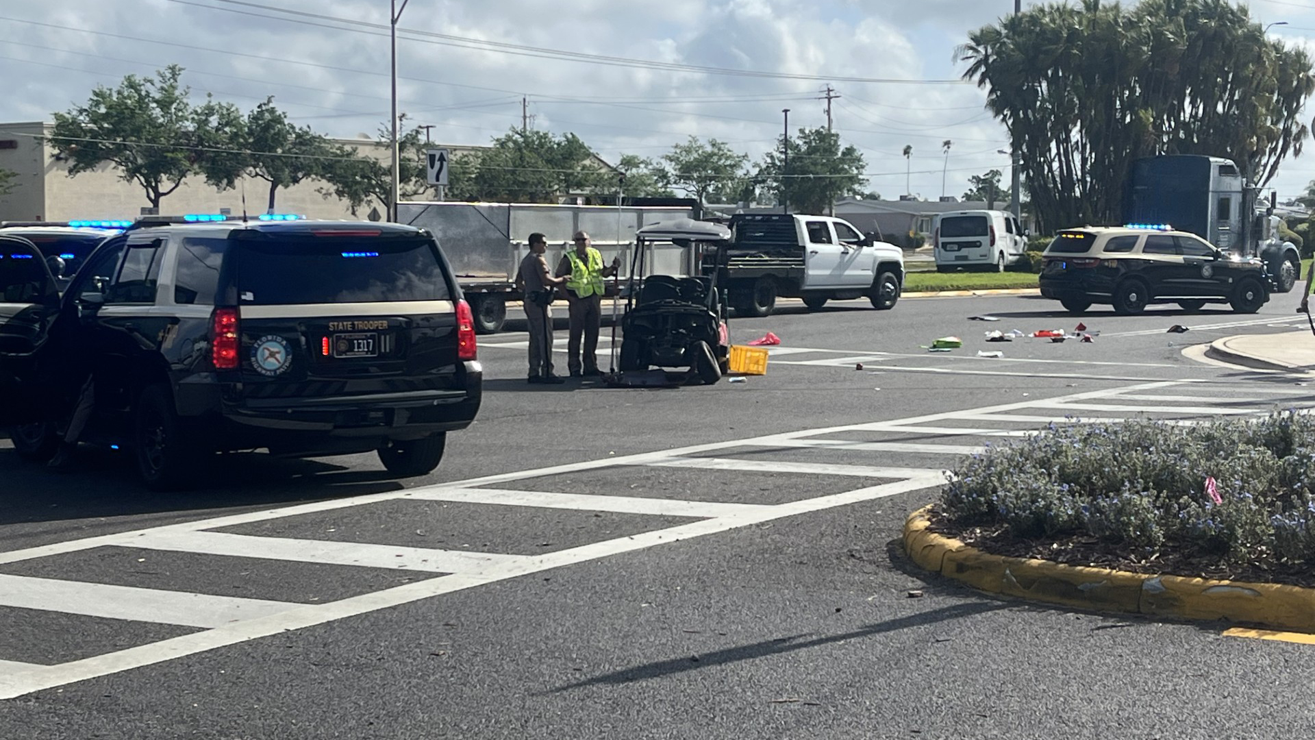 Traffic delays at Hillsborough County intersection due to fatal golf cart collision