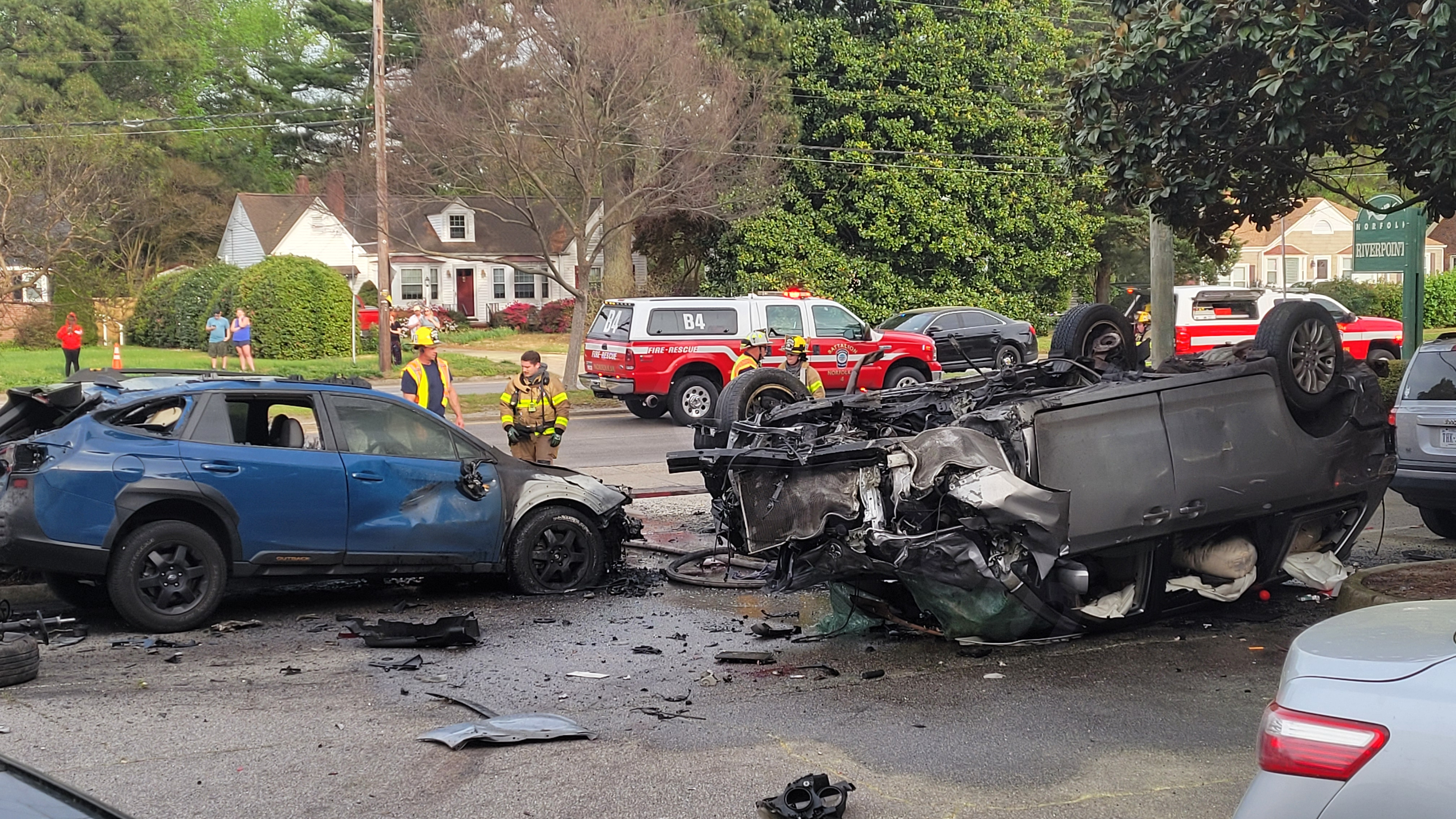 Car flips in accident on Granby Street
