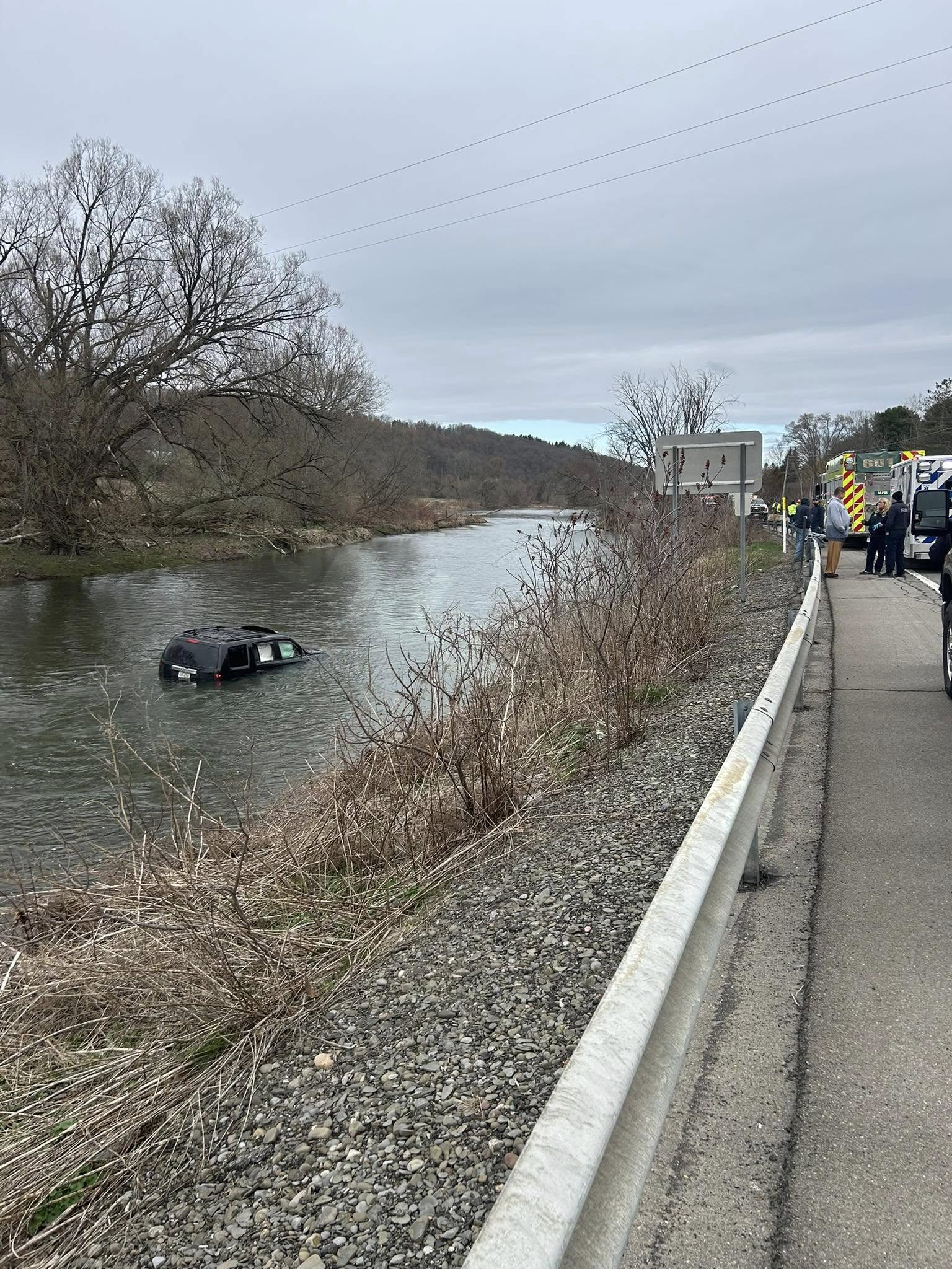 Driver saved from Tioughnioga River after car accident