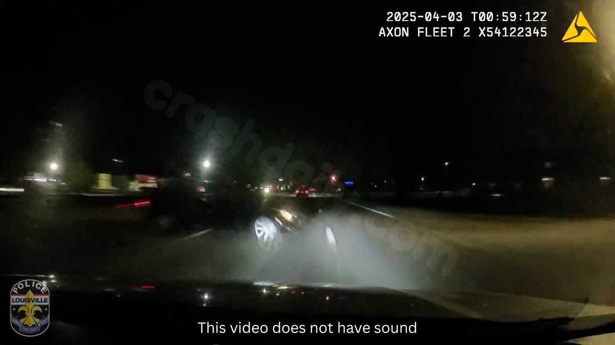 Footage: LMPD officer drives quickly without lights before deadly crash