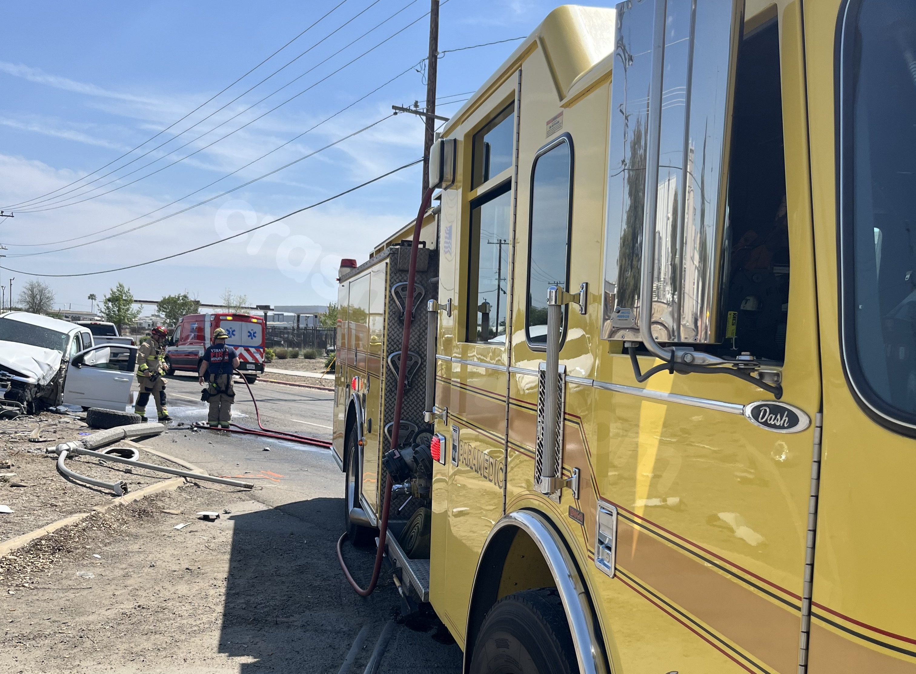 Traffic affected in Visalia due to car colliding with pole