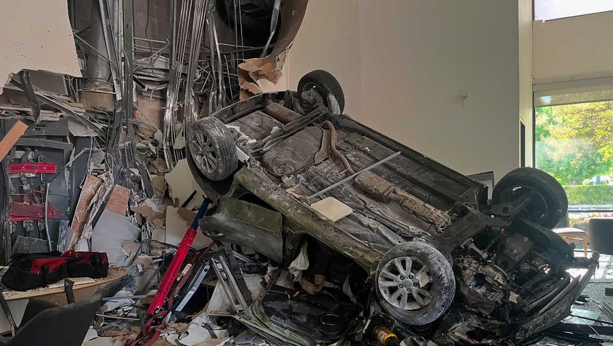 Vehicle collision with bank in Modesto injures at least one person