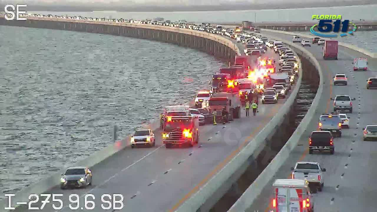 1 injured in multi-vehicle collision on Sunshine Skyway Bridge