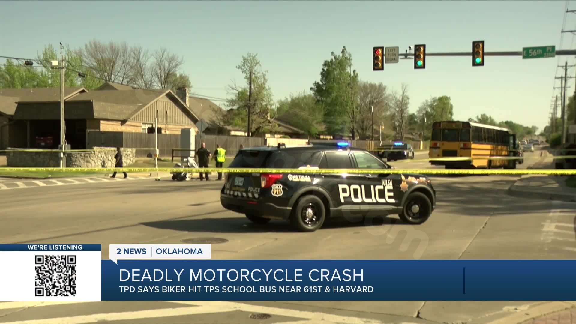 Fatal motorcycle collision with Tulsa school bus