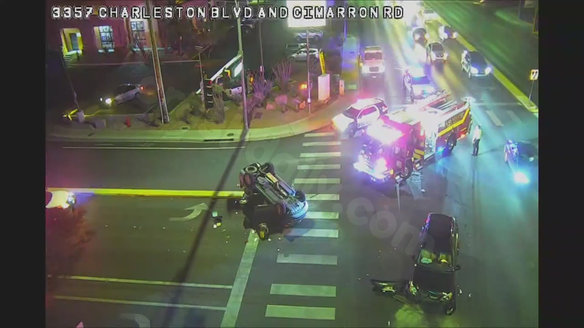 2 injured in rollover accident in west Las Vegas valley