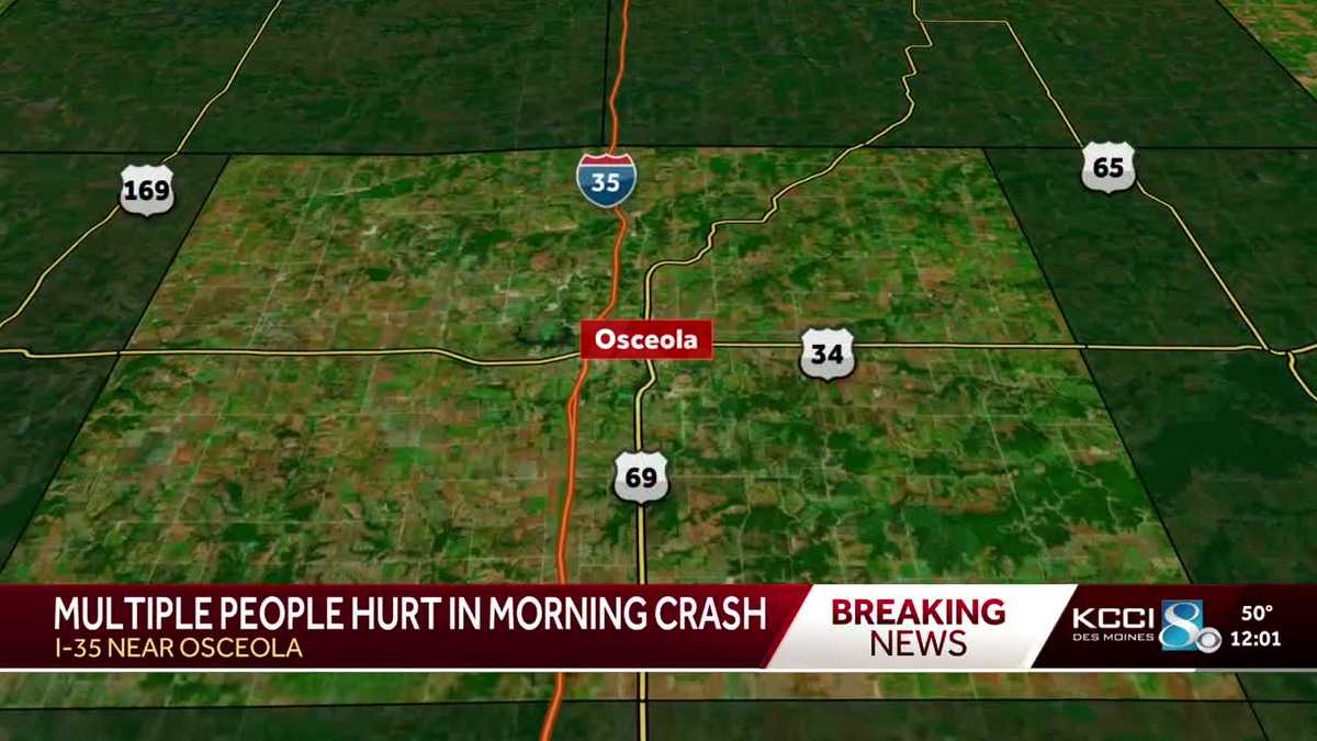 Injuries reported after multi-vehicle crash along Interstate 35