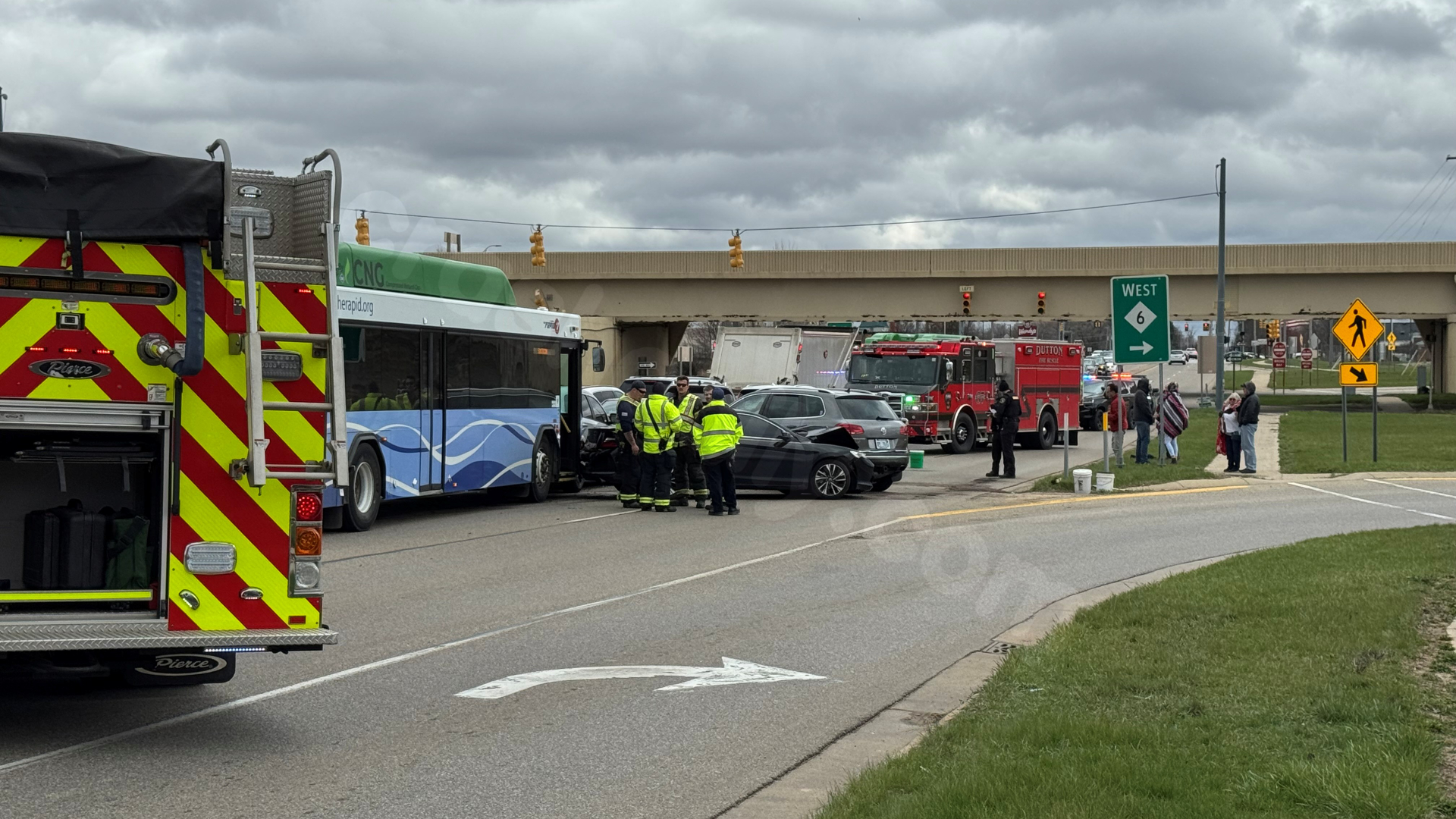 8 vehicles involved in chain-reaction crash with Rapid bus