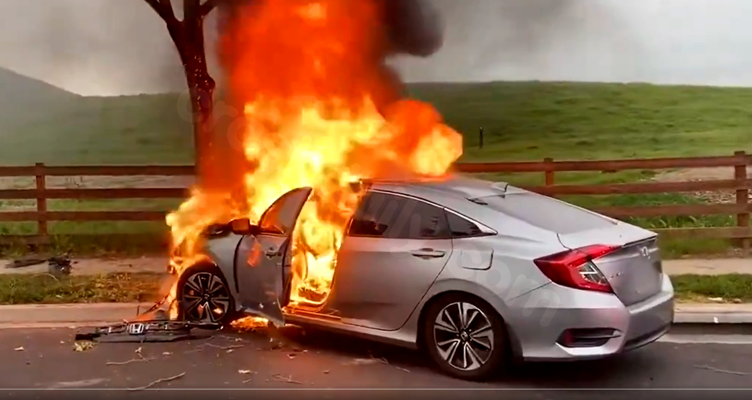 Police: Drunk teen crashes in San Ramon, car bursts into flames
