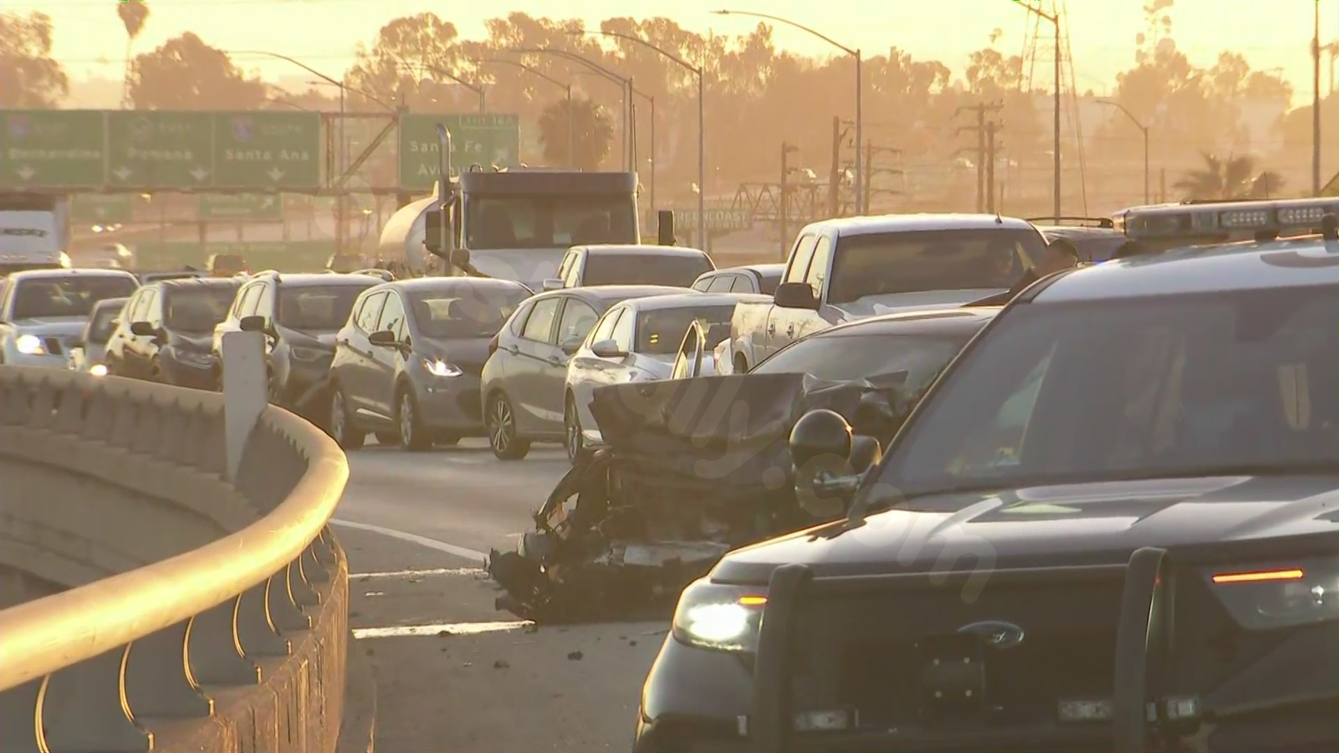 Deadly wrong-way crash shuts down freeway in downtown Los Angeles on Easter Sunday