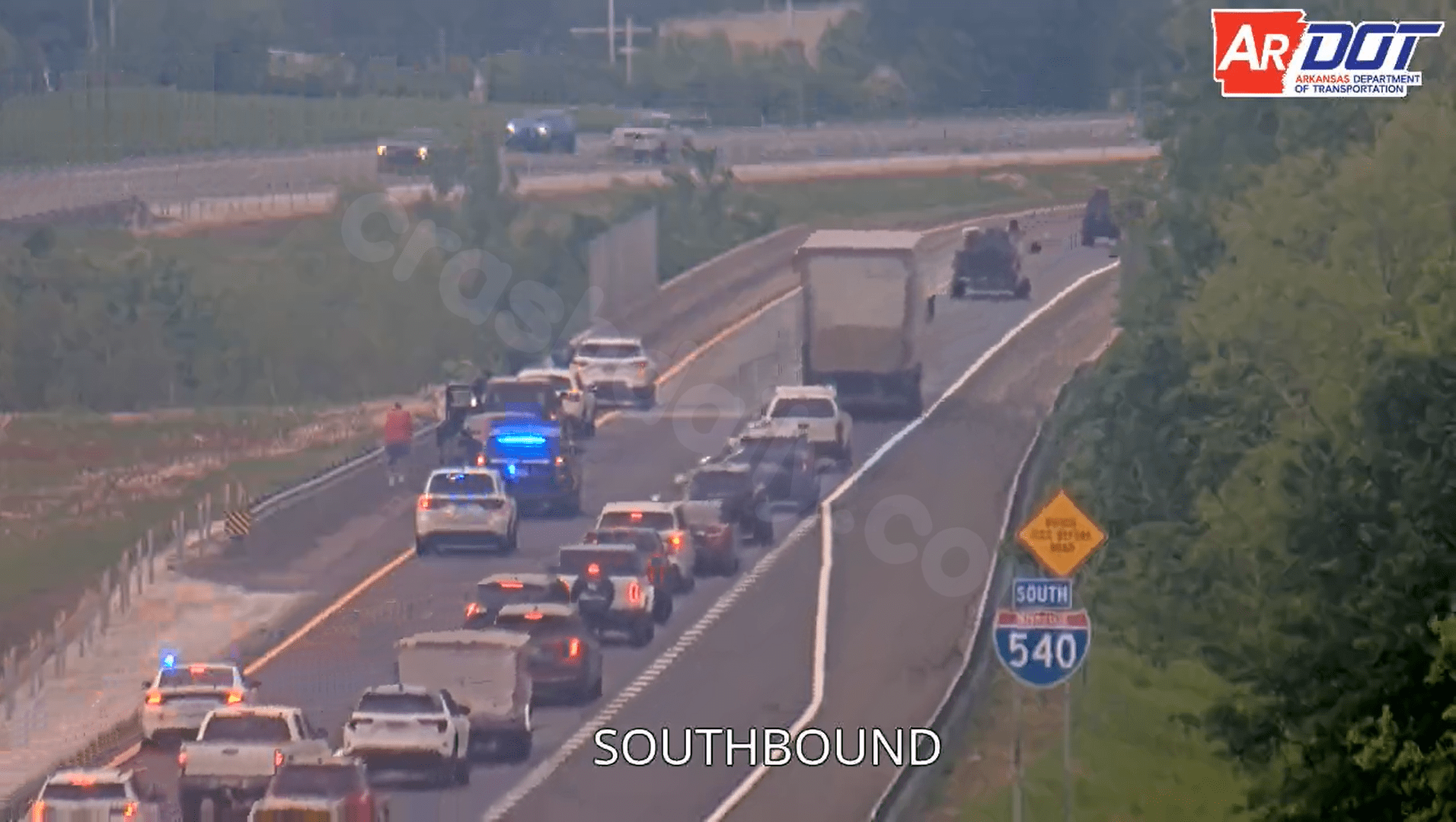 Multi-vehicle accident slowing traffic on Interstate 540