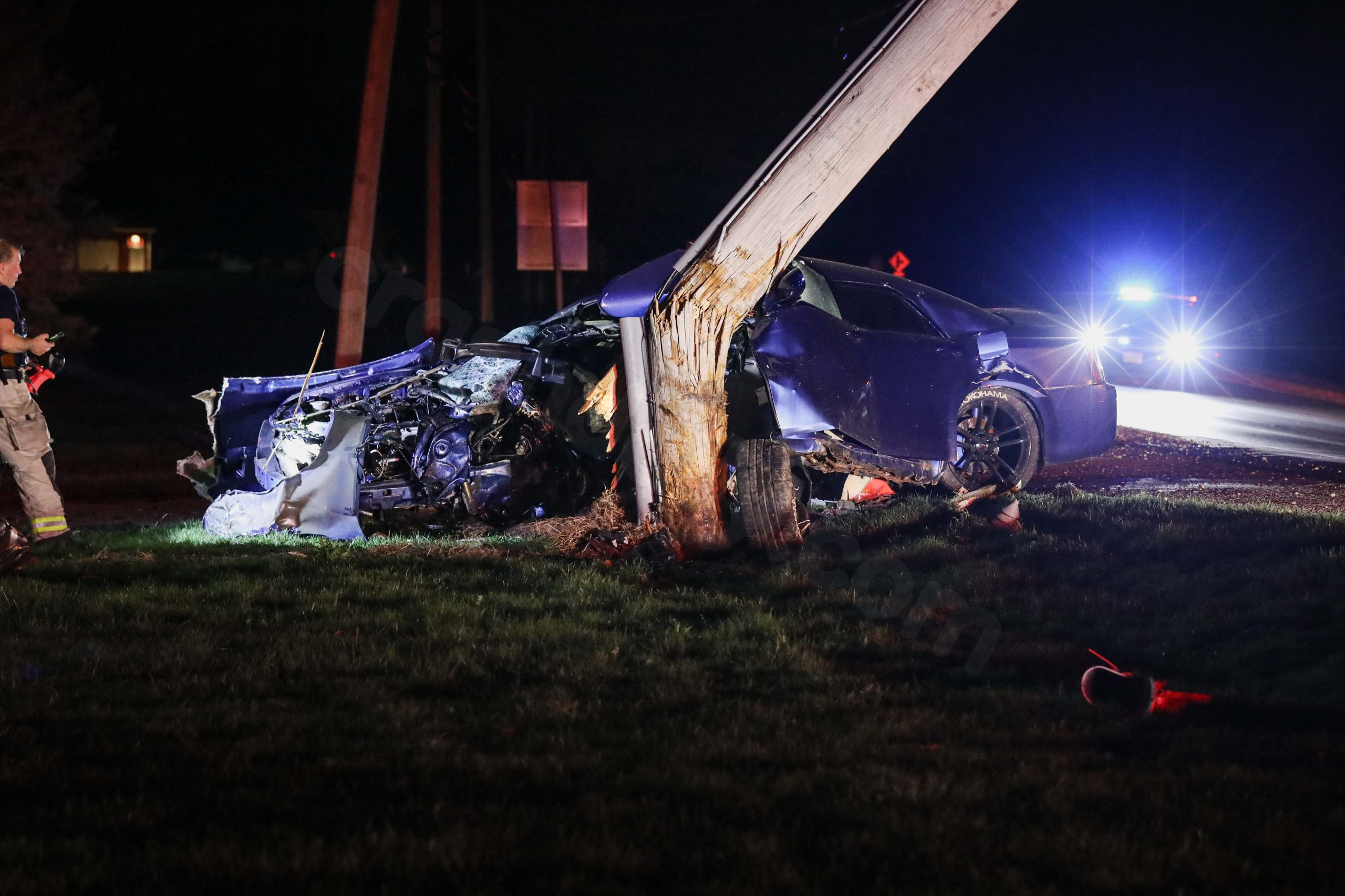 Driver airlifted after car crashes into utility pole in Harvard