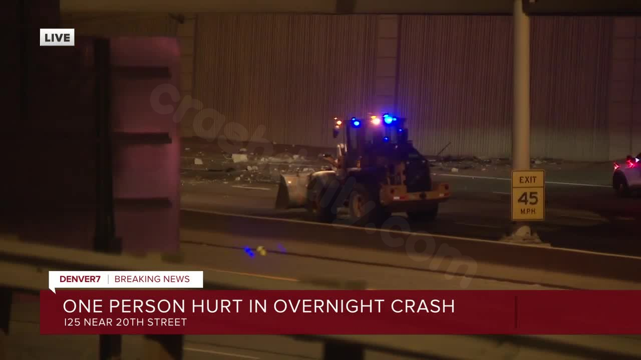 One person dies in crash on northbound Interstate 25 at 20th Street exit early Monday morning