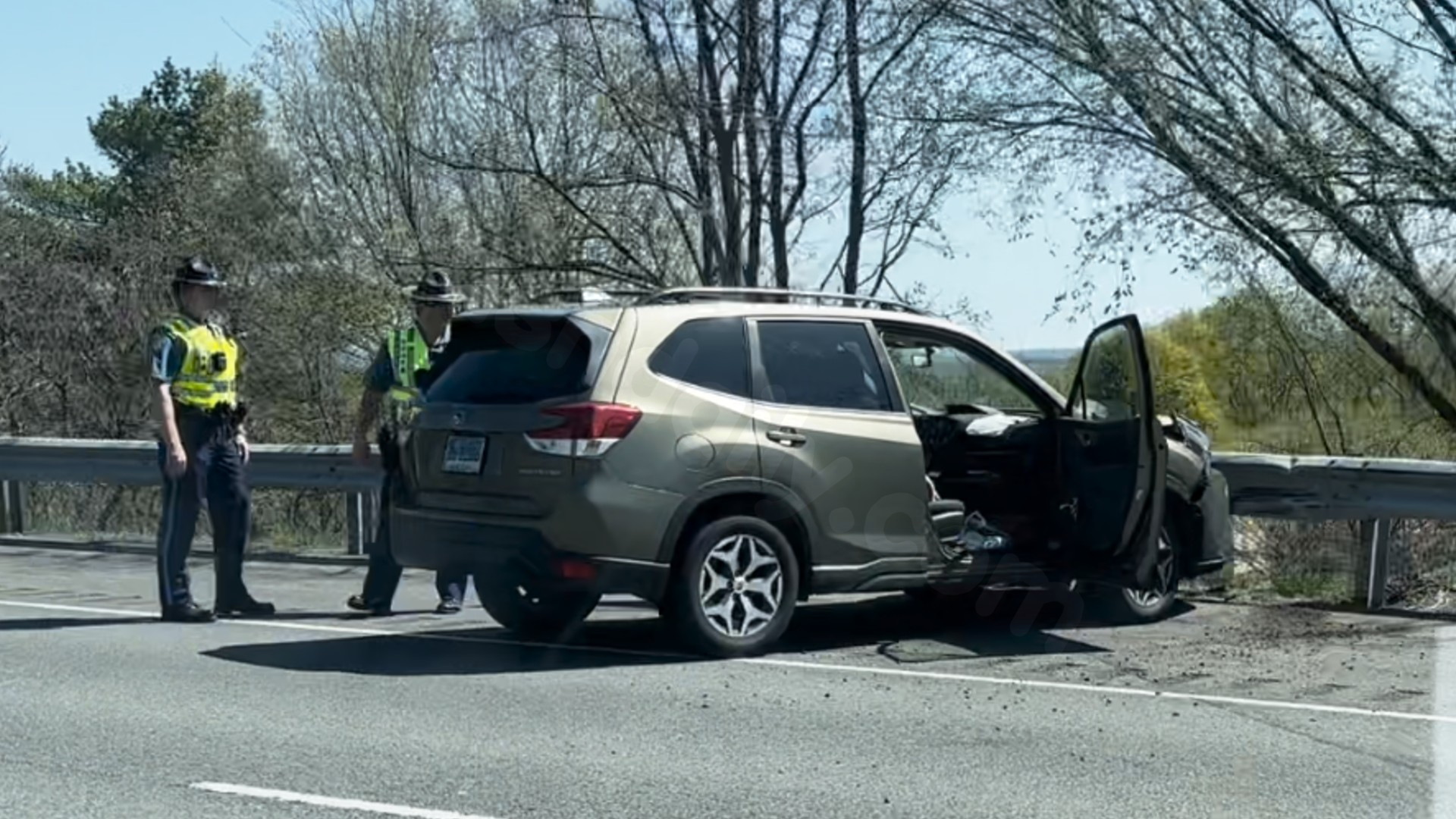 Traffic jam on I-91 north in Holyoke due to car crash