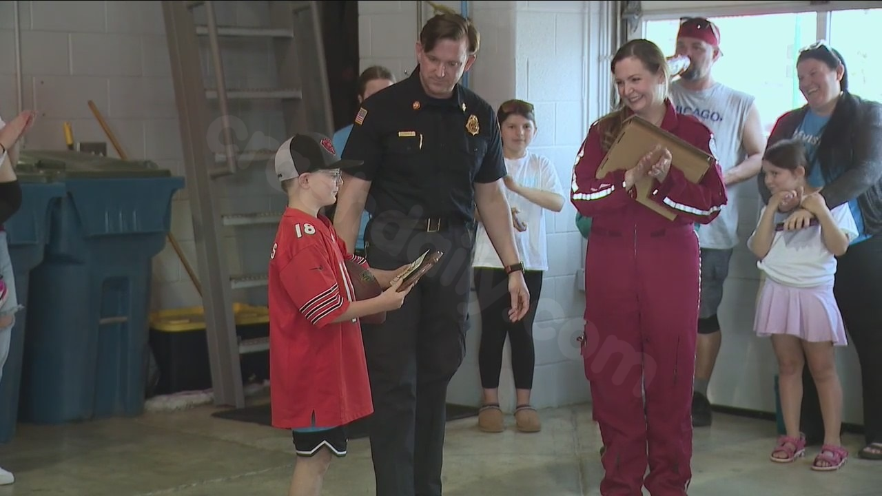 After near-fatal accident, 11-year-old Indiana boy becomes honorary firefighter