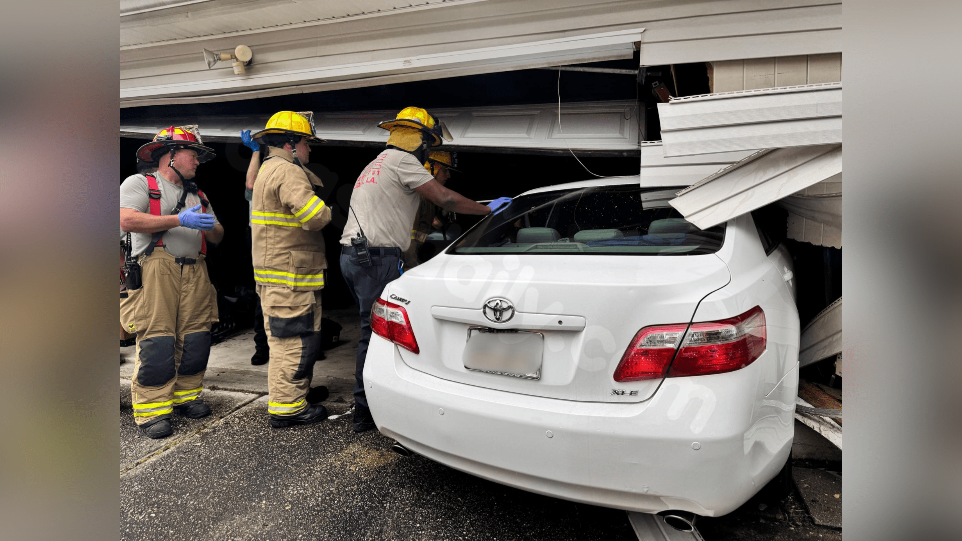 Vehicle collides with Slidell residence.