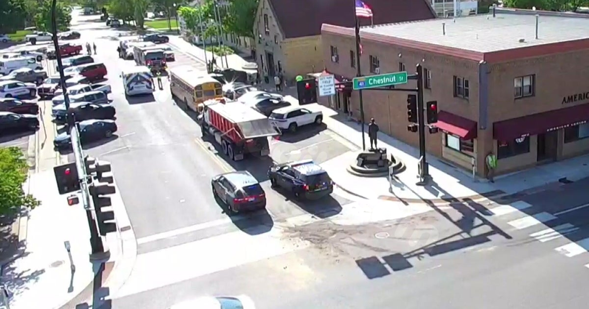 Minor injuries for two kids after a bus and dump truck crash in Chaska