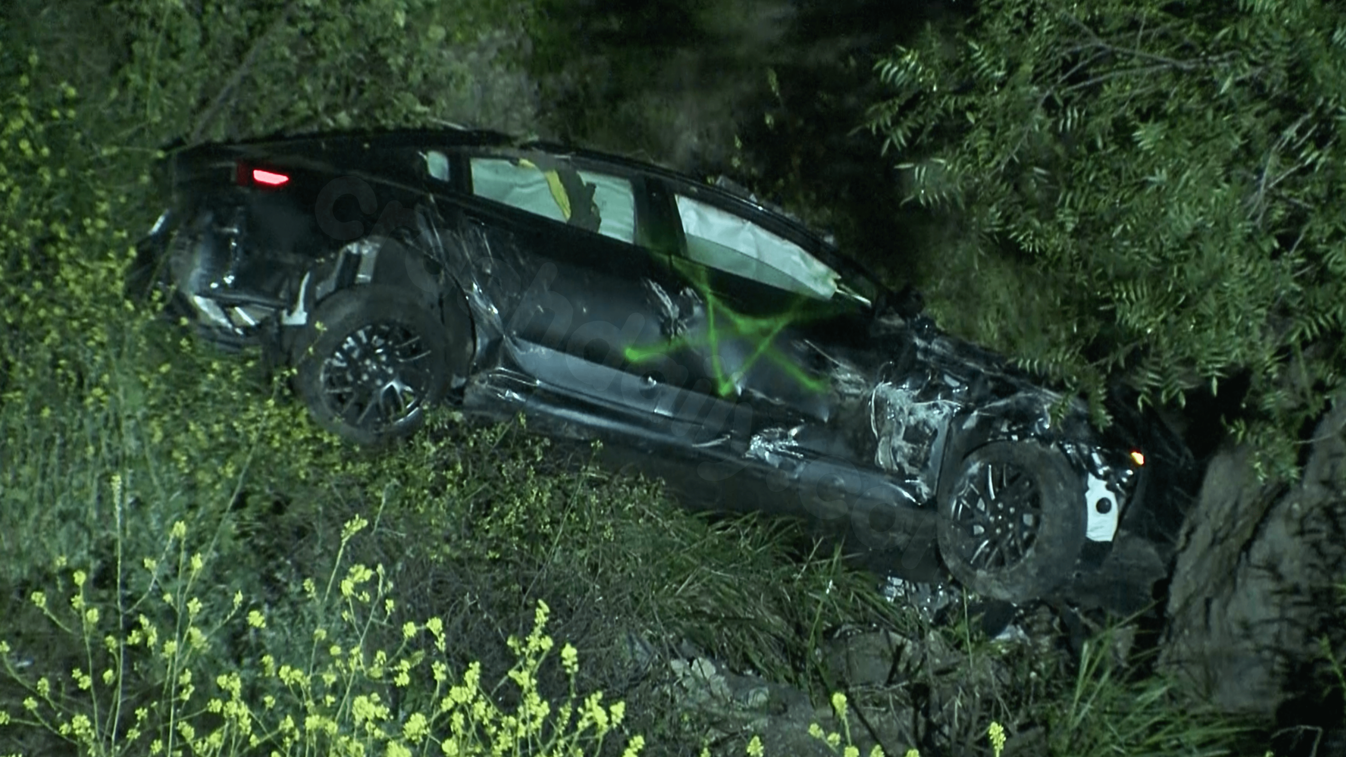 Car plummets 100-feet down L.A.’s Mulholland Drive; resident blames racing
