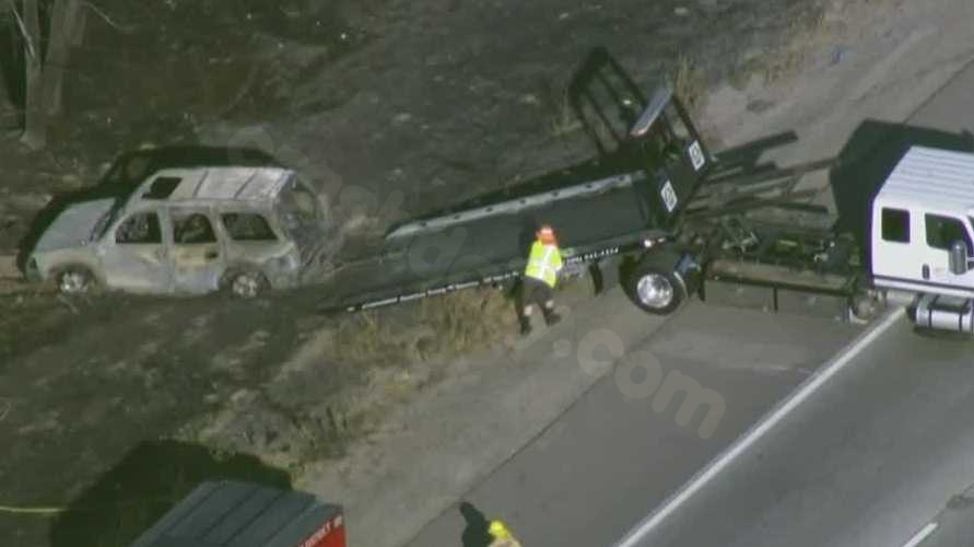 Traffic Delays on Highway 99 in Stanislaus County from Accident and Grass Fire