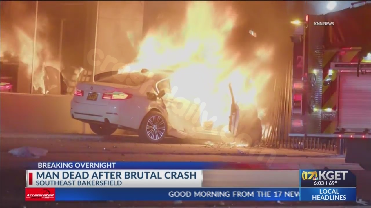 Fiery SE Bakersfield crash leaves 1 dead, 2 injured