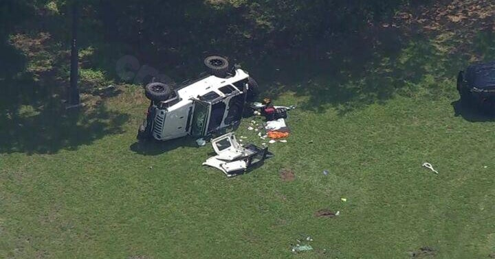 Emergency services arrive at North Babylon crash on Southern State Parkway