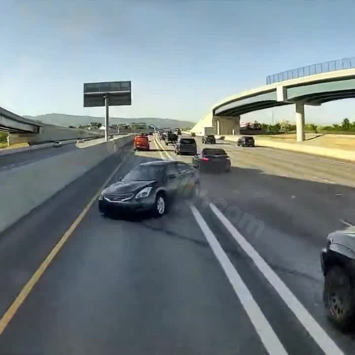 Video: Bus crashes into car after I-15 accident in Centerville