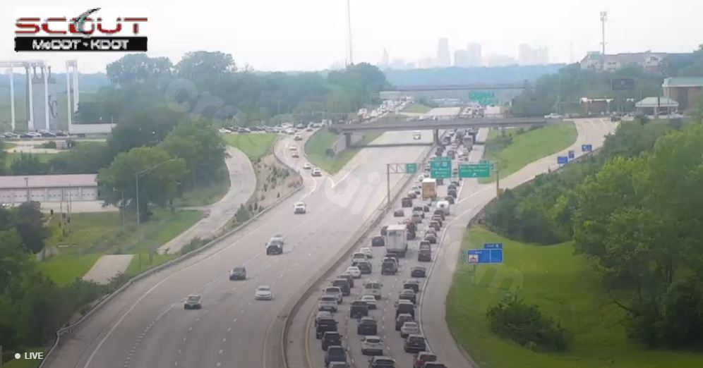 Fatal accident shuts down section of I-70 near stadiums in Kansas City on Friday afternoon.