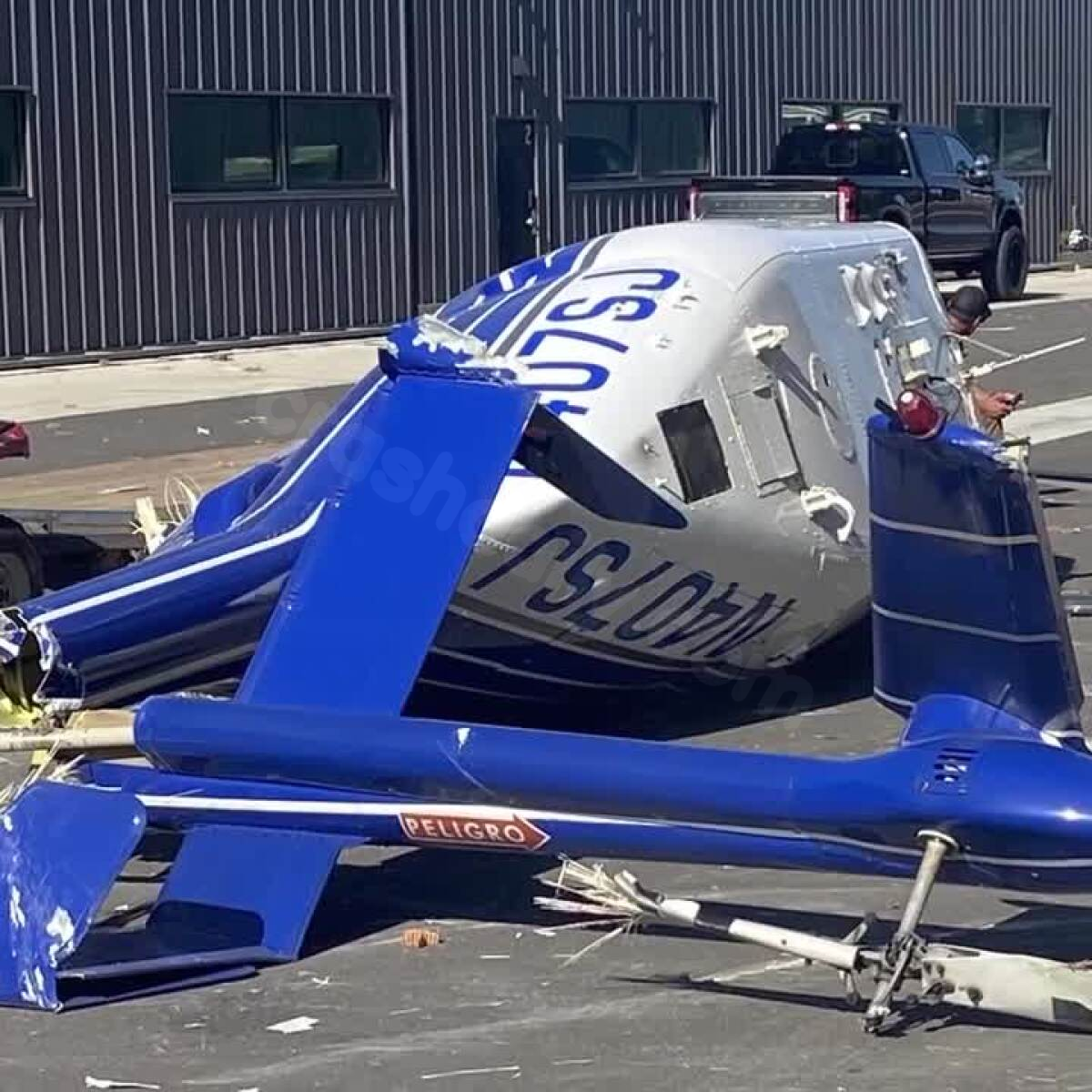 One injured in helicopter crash at Skypark Airport