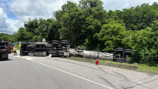 Emergency crews arrived at a rollover accident in Greendale.