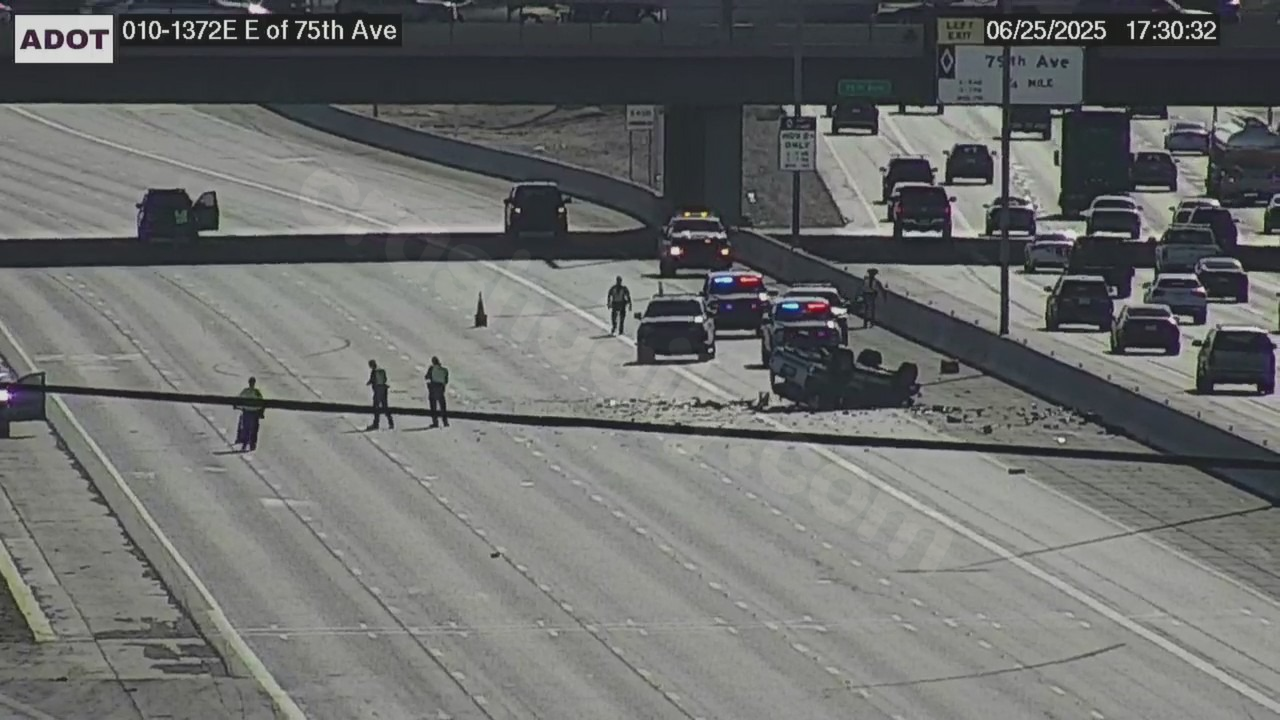 Fatal rollover crash on I-10 in Phoenix