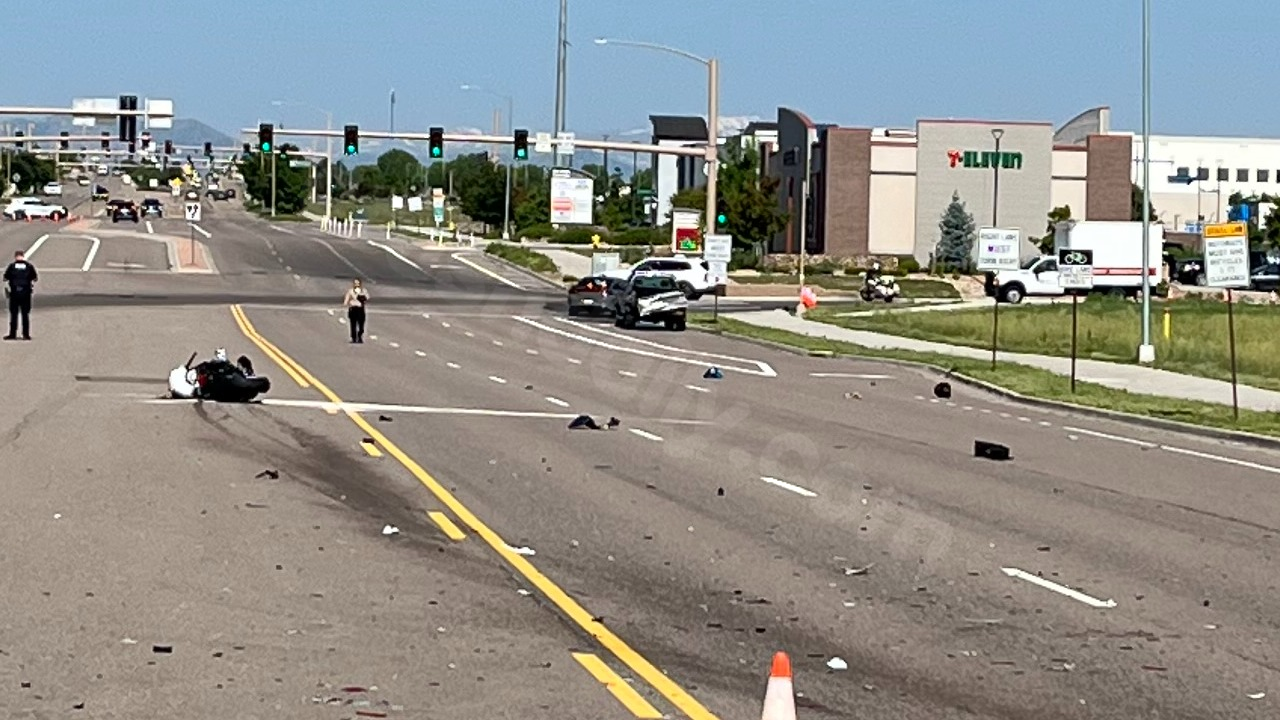 Deadly collision between a car and motorcycle on East 144th Ave in Thornton on Friday