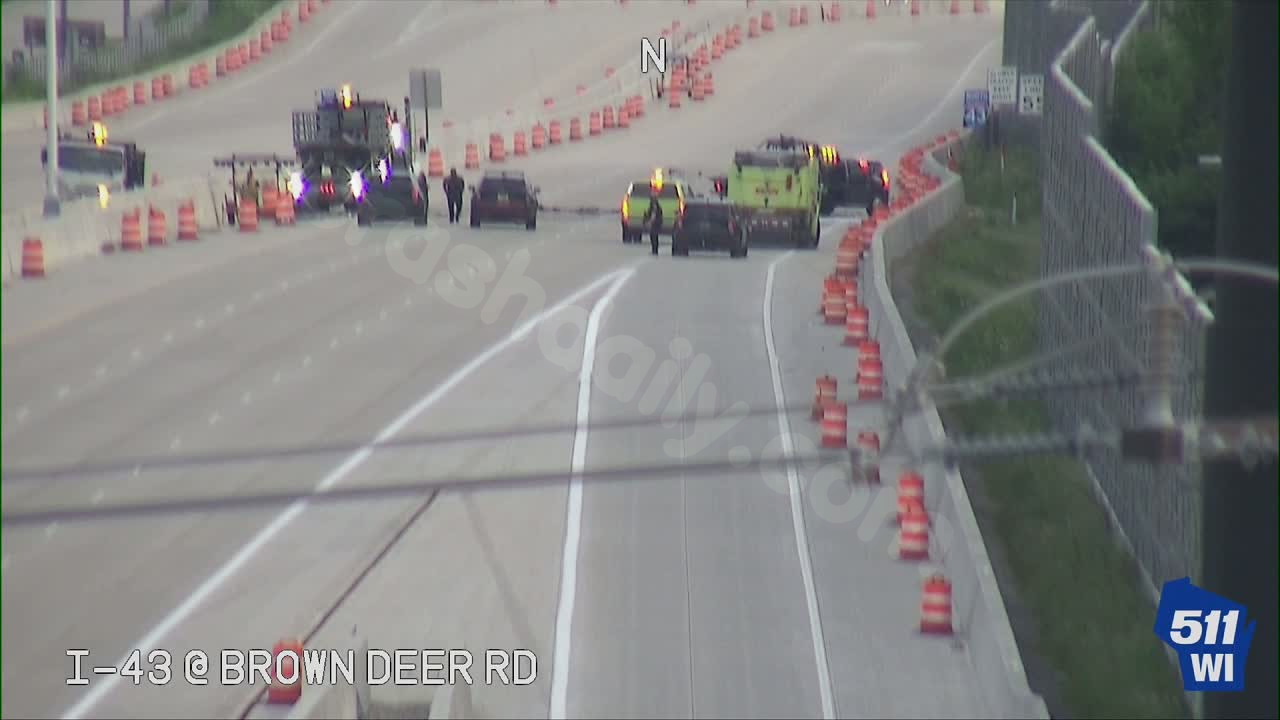 Severe injuries in work zone crash near Brown Deer Road