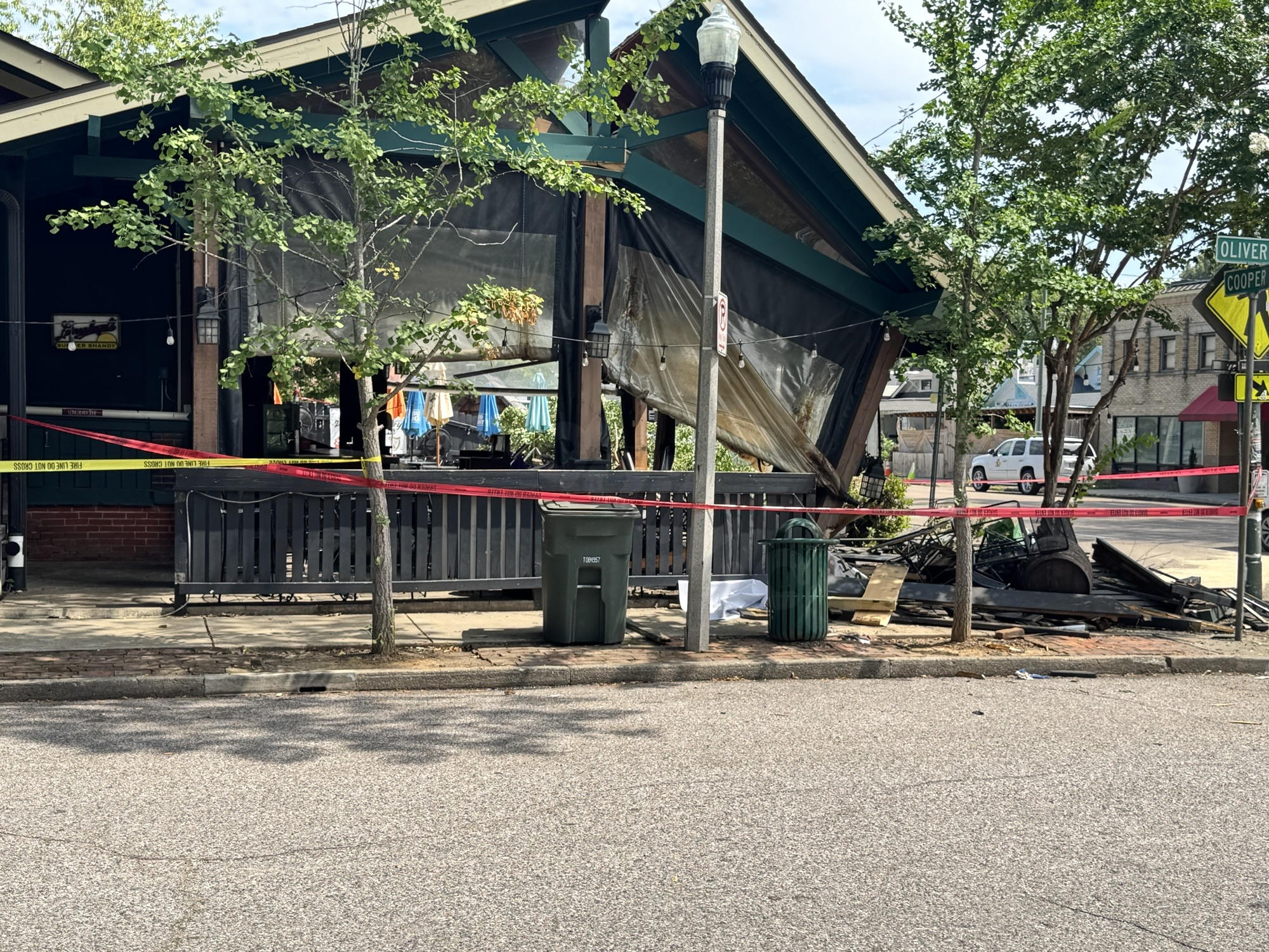 Car collision injures person at Cooper-Young eatery