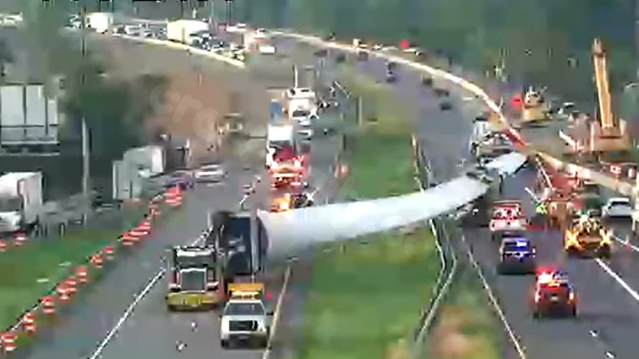 Traffic on Maryland's I-70 halted by wind turbine blade accident