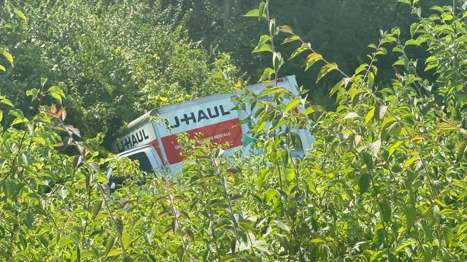 2 suspects apprehended, 1 fugitive after stolen U-Haul collides with police vehicle, wrecks on I-75