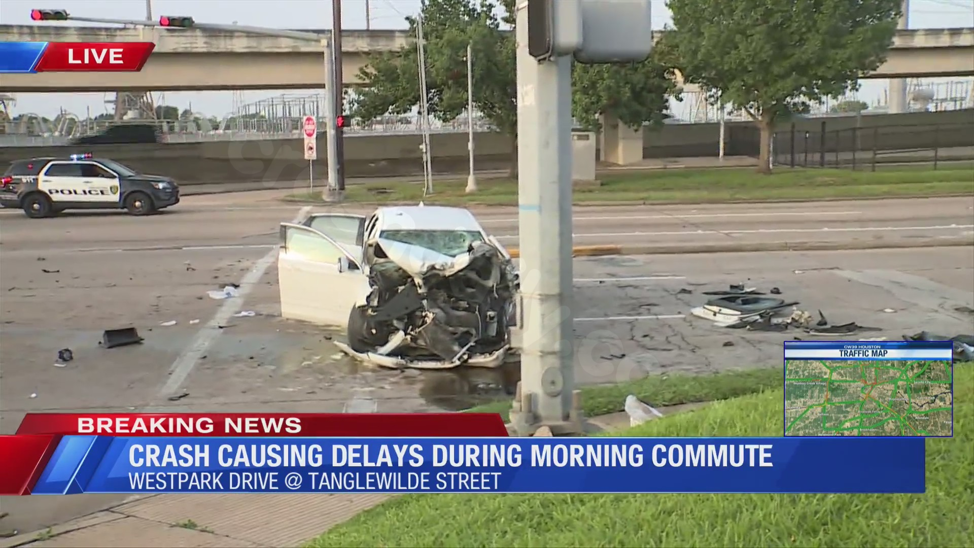Deadly accident leading to traffic backups on Westpark Drive Tuesday morning
