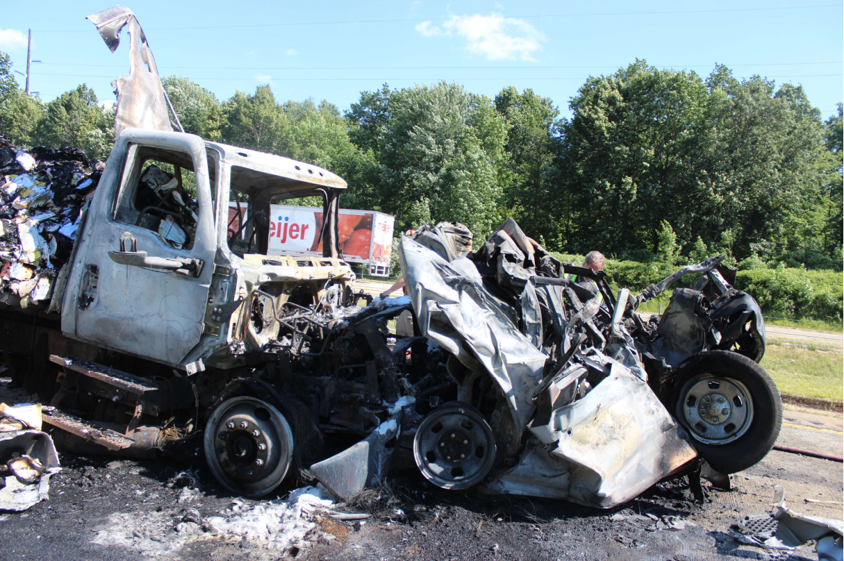 Fatal multi-truck collision on I-96 near Portland