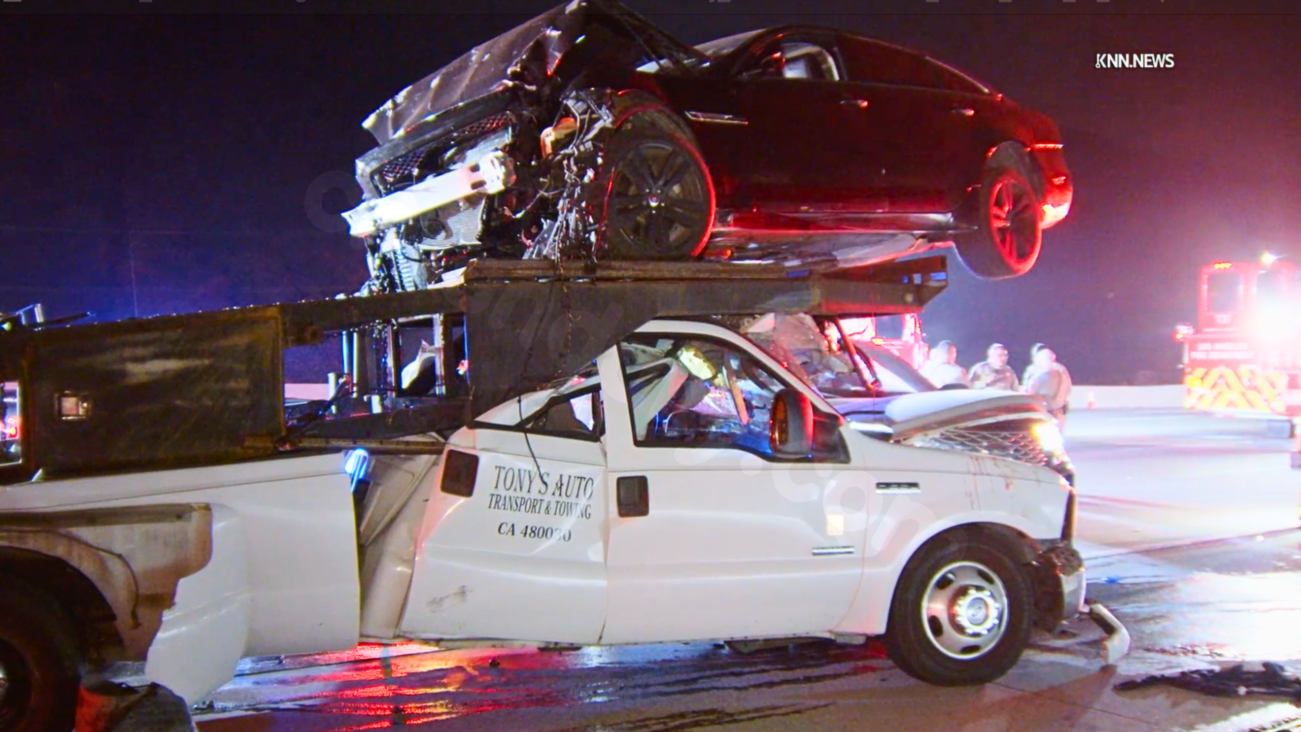 Traffic Delay on SB 405 caused by Car Hauler Crash in Brentwood