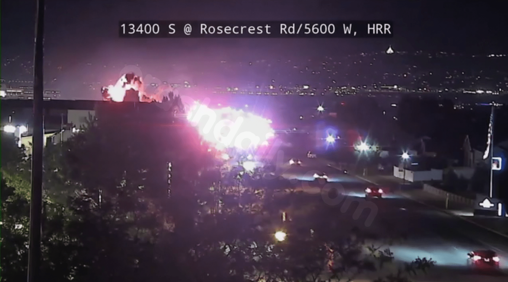 Three-car collision causes fire, explosion at Herriman Plaza.